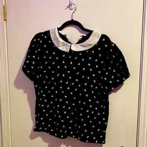 Cottagecore Collared Plus Size Shirt